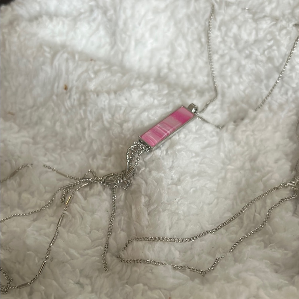 Elegant Pink and Silver Necklace